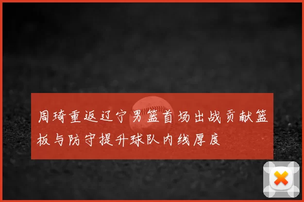 周琦重返辽宁男篮首场出战贡献篮板与防守提升球队内线厚度